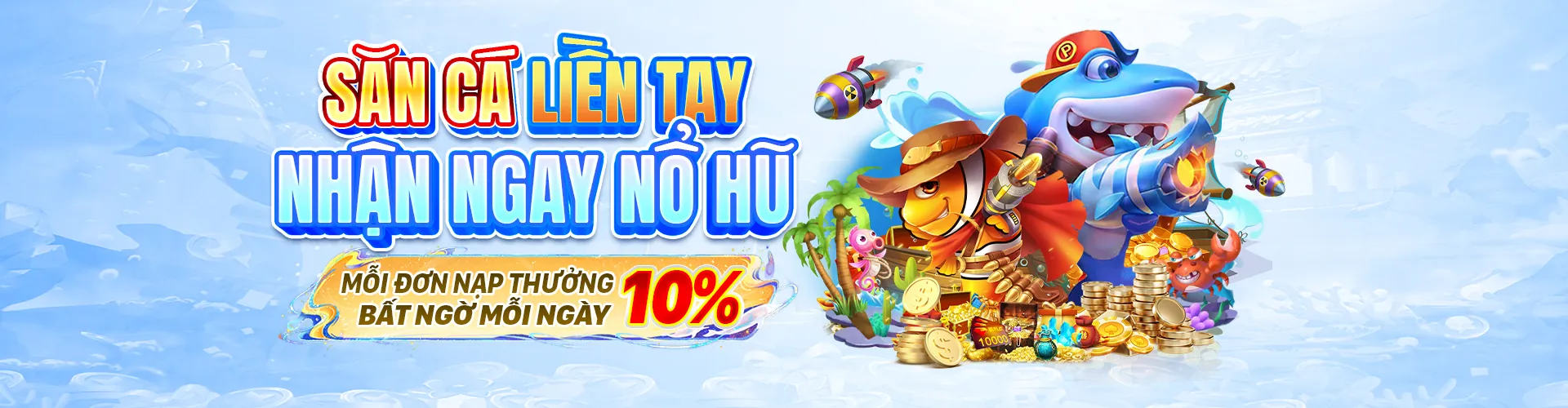Thế giới bắn cá J68BET đầy màu sắc với nhiều loài cá và rương báu